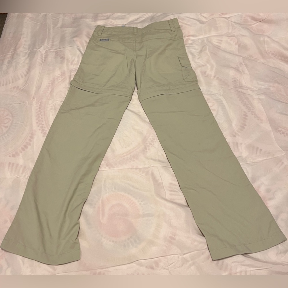 KIDS COLUMBIA CONVERTIBLE PANTS ZIP SHORTS ADJUSTABLE KHAKI HIKING SUN XS 6x/7